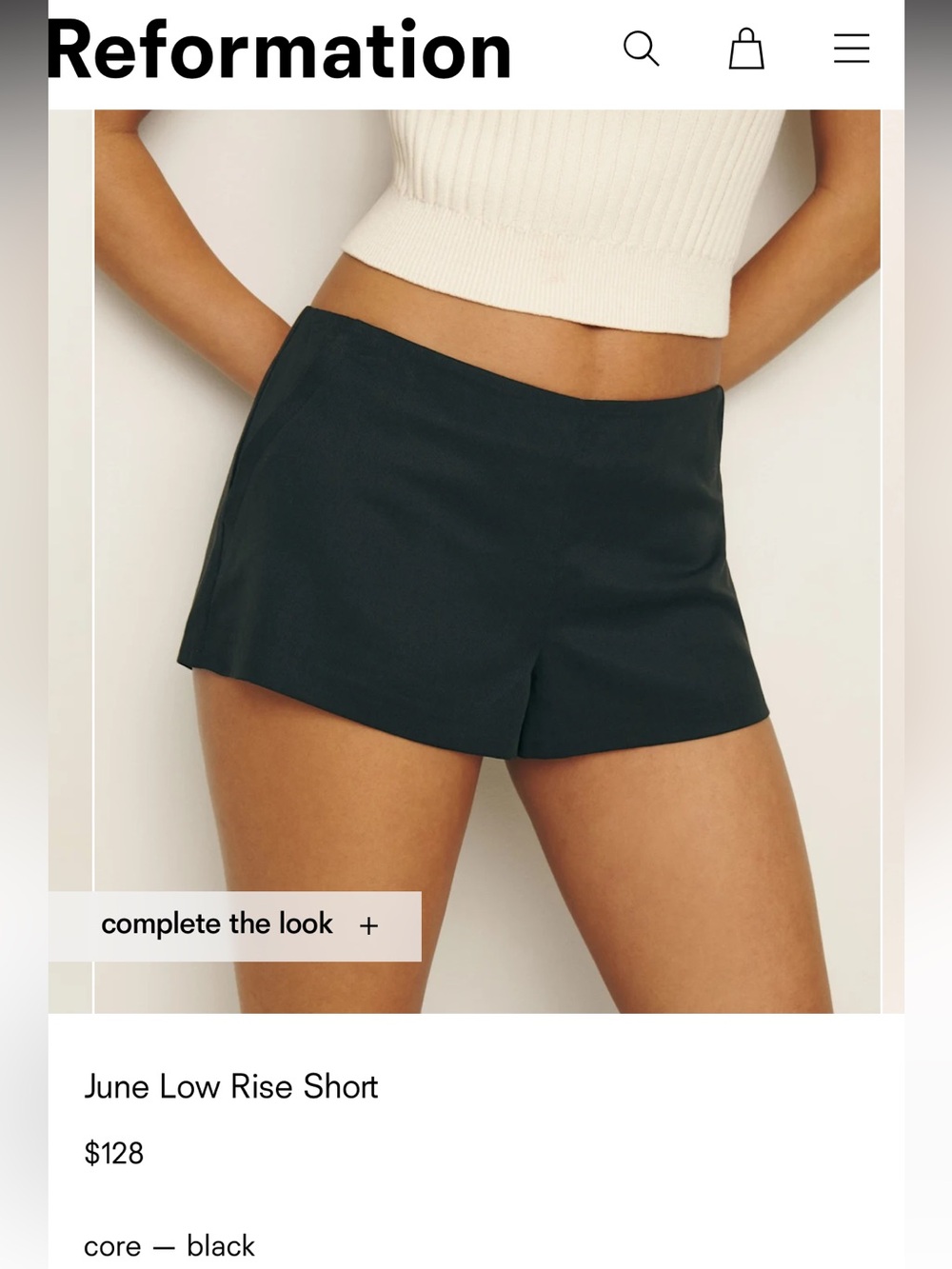 Reformation June Low Rise Shorts